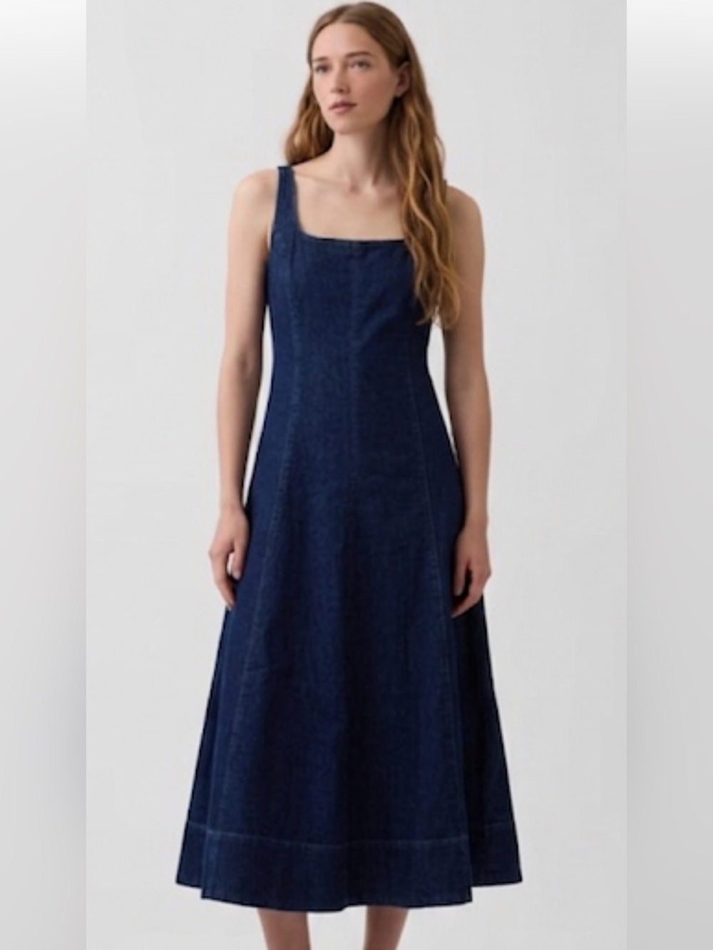 GAP size L Dark Blue Denim Midi maxi jumper Dress